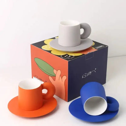 PaletteCraft Ceramic Mug & Saucer Set