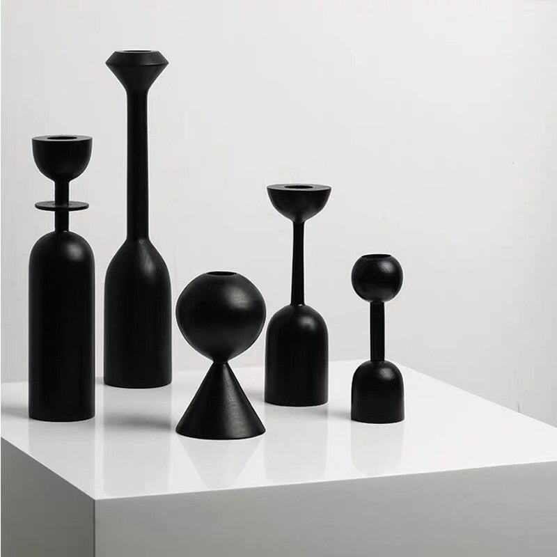 Kalia Noir 5 Piece Candlestick Set